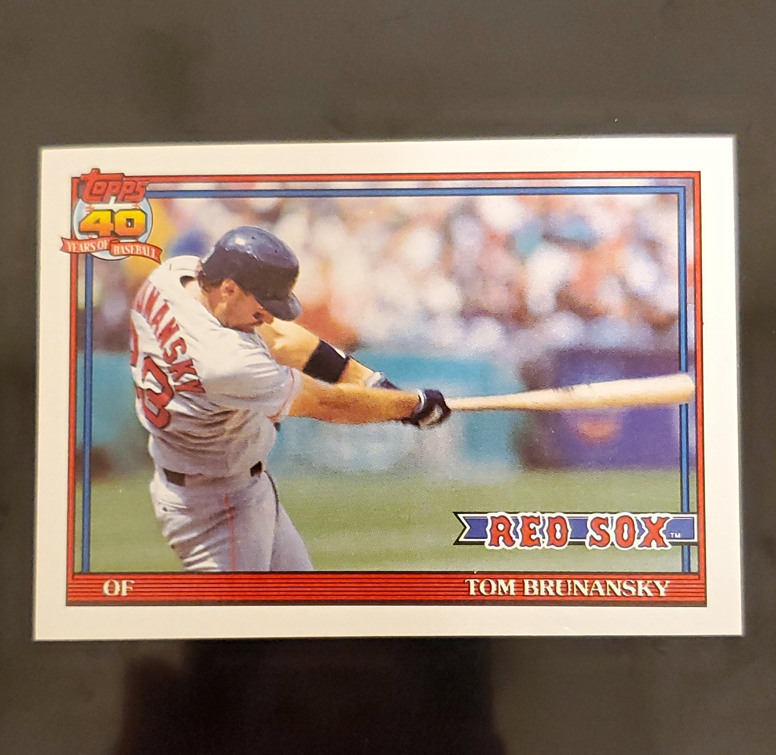 Topps 1991 Tom Brunansky #675 Boston Red Sox 40 Years of Baseball Base
