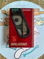 SONY WALKMAN WM-30 Red Color Portable Cassette Tape Player Not Tested Japan Used