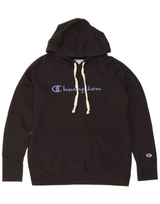 CHAMPION Herren Grafik Hoodie Pullover Small Schwarz Baumwolle CU05