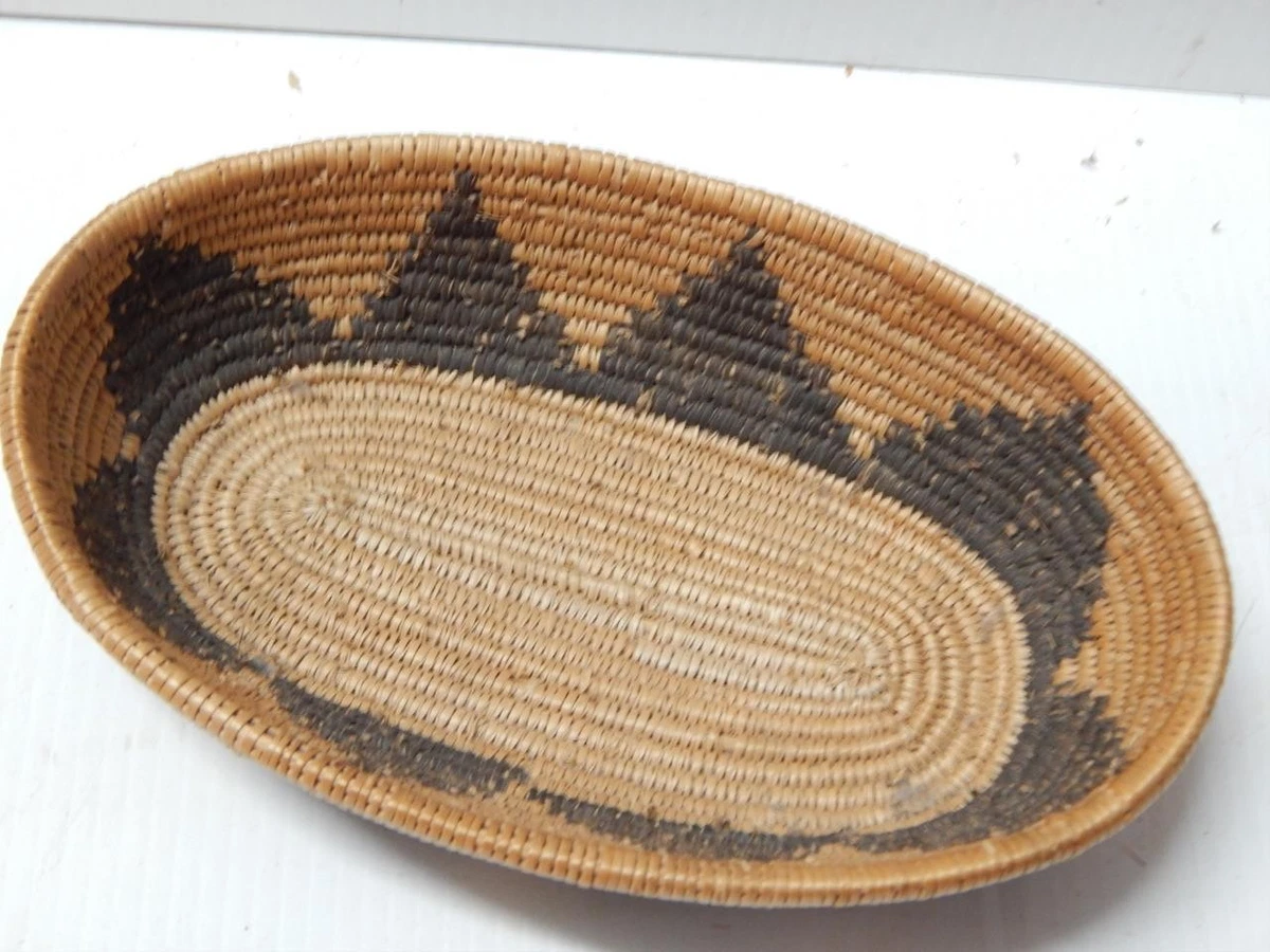 ビンテージインディアンバスケット Vintage American Indian Basket – 8.25in Diameter, 3in Height
