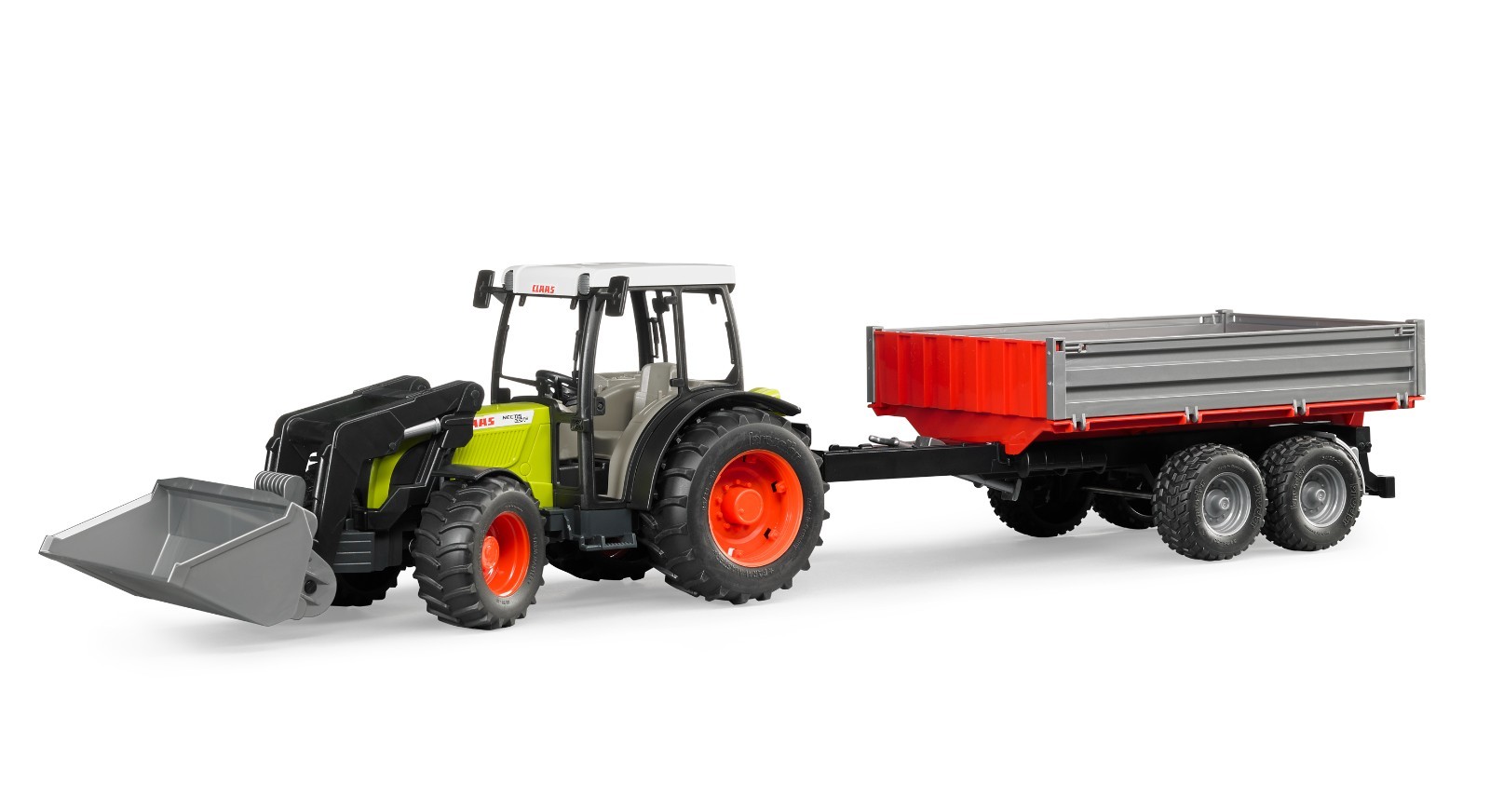 Bruder 02112 - Trattore Claas Nectis 267 F con Benna Frontale e Rimorchio Ribalt - Immagine 5
