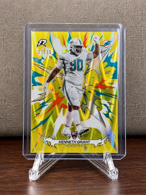 2025 Topps Resurgence Kenneth Grant RC #156 Lime Green Power Surge /15 Dolphins