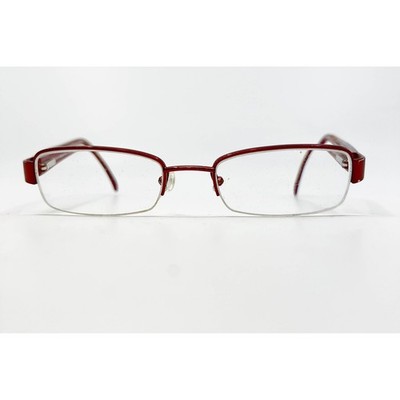 Nicole Miller Eyeglasses Womens Red Half Rim Rectangle Cayenne 50-19-135 50mm