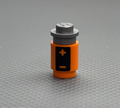 LEGO Orange Round 1x1 Brick +/- Battery Series 29 Robot T Rex Part Accessory