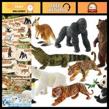 9 PCS Realistic Zoo Animal Figurines - Educational Wild Animal Toys for Kids 3-5