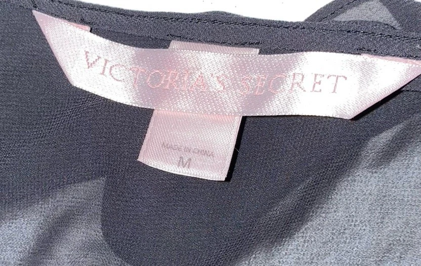 Top Y2k Años 90 Victoria’s Secret Talla M Mujer Negro Transparente Volantes Grunge Coqueta Foto 3 de 4