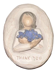 Willow Tree® by Susan Lordi 26514 THANK YOU Resin Wall or Desk Plaque multicolor
