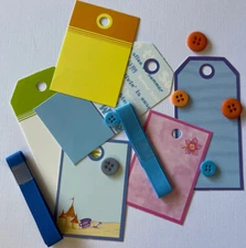 TROPICAL ACCESSORIES Set(14pc) Vacation•Tag•Buttons•Ribbon•Heat Wave•Card Making