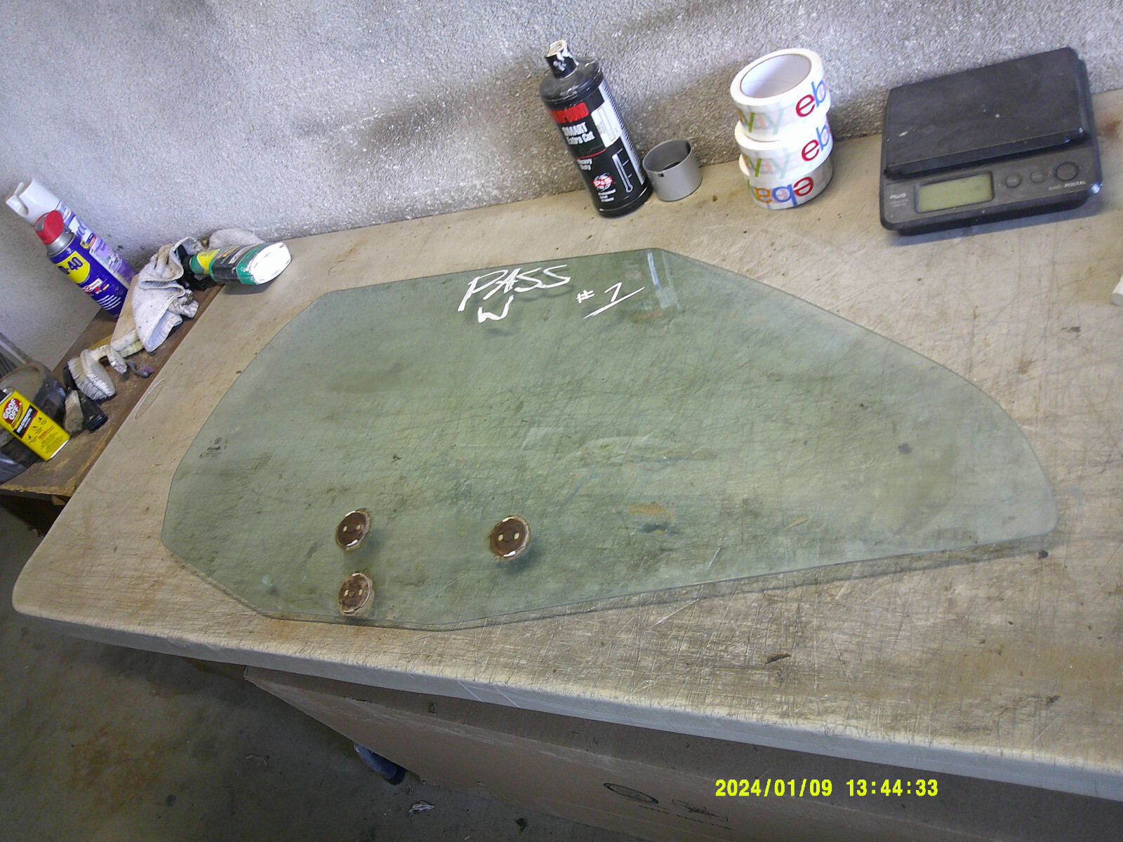 Passenger Door Glass #1 Chrysler Maserati TC 89 90 91