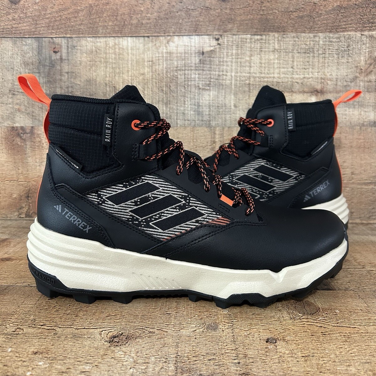 Adidas Terrex Unity Boots Mens Size 10 Leather Mid Rain.RDY Black