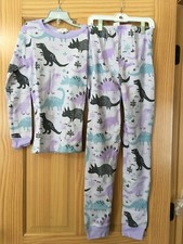 NWT Gymboree Dinosaur Thermal Gymmies Pajama Set Girl 12,14