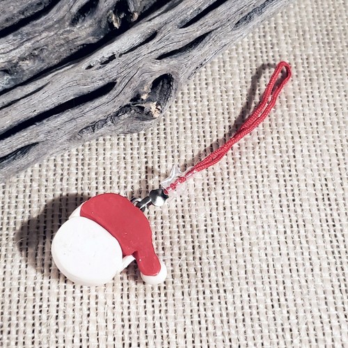 Handcrafted Fimo Clay Santa Claus Hat Christmas Zipper Pull - Picture 3 of 3
