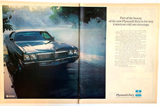 Print Ad 1973 Plymouth Fury 14x20 2 Page Ad