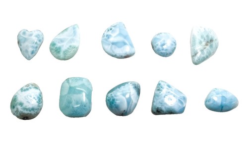 100% Natural Larimar Fancy Shape Cabochon Gemstone 22.5 Ct