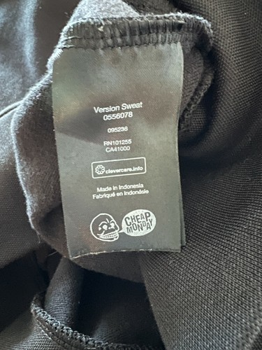 CHEAP MONDAY Womens Sweatshirt Back Zip Black Oversized Round Neck Sz M - Picture 6 of 6