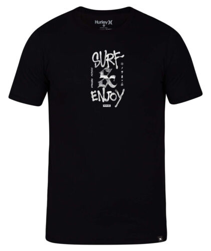 T-shirt a maniche corte Hurley Dri-Fit Surf And Enjoy nera - Foto 1 di 1