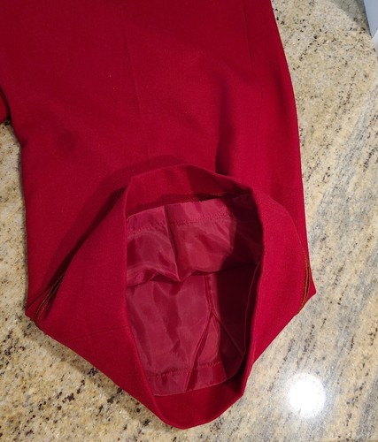 Pantaloni culotte Harve Benard Holtzman taglia 14 rossi foderati misto lana gamba larga 36x20 - Foto 11 di 18