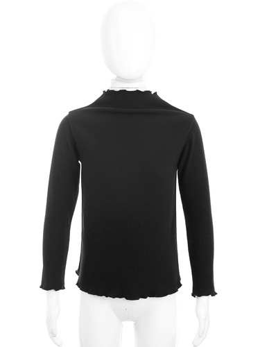 Kids Girls Top Stretch Tee Long Sleeve T-Shirt Plain Shirts Soft Tops Basic - Picture 18 of 61
