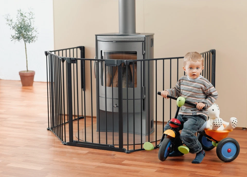 DOLLE Absperrgitter Kaminschutzgitter Kinder Türschutzgitter 90-422 cm Schwarz - Bild 3 von 4