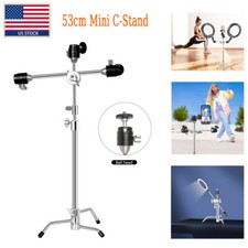 US 53cm Mini C-Stand Desk Stand Heavy Duty Tripod For Flash Umbrella Softbox
