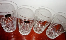 SUNTORY JAPAN SET OF 4 CRYSTAL BAR WHISKY GLASSES