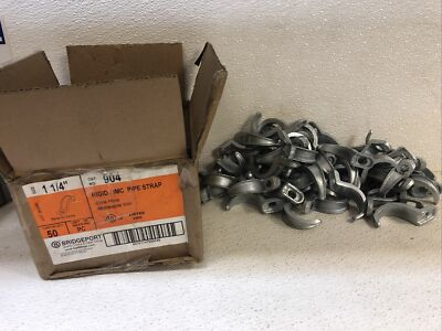 (100+PCS) BRIDGEPORT 904 1-1/4'' 1-HOLE RIGID/IMC PIPE STRAP MALLEABLE IRON
