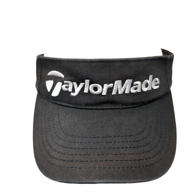 TaylorMade Strapback Golf Visor Hat Black One Size Adjustable Outdoor