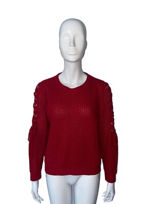 Women Damen Pullover Strickpullover rot Gr. S/M