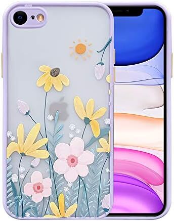 Compatible for iPhone SE 2020 Case,iPhone 7/8 Case with Clear Frosted PC Back 3D