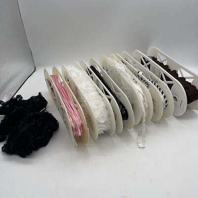Lot 7 Sewing Craft Trims Simplicity Rick Rack Black Sequin Flower Pink ...