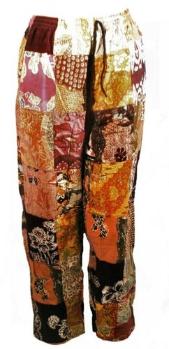 Fair Trade Batik Patchwork Hippy Festival Travel Comfy Trousers Pants S M L XL - Picture 3 of 20
