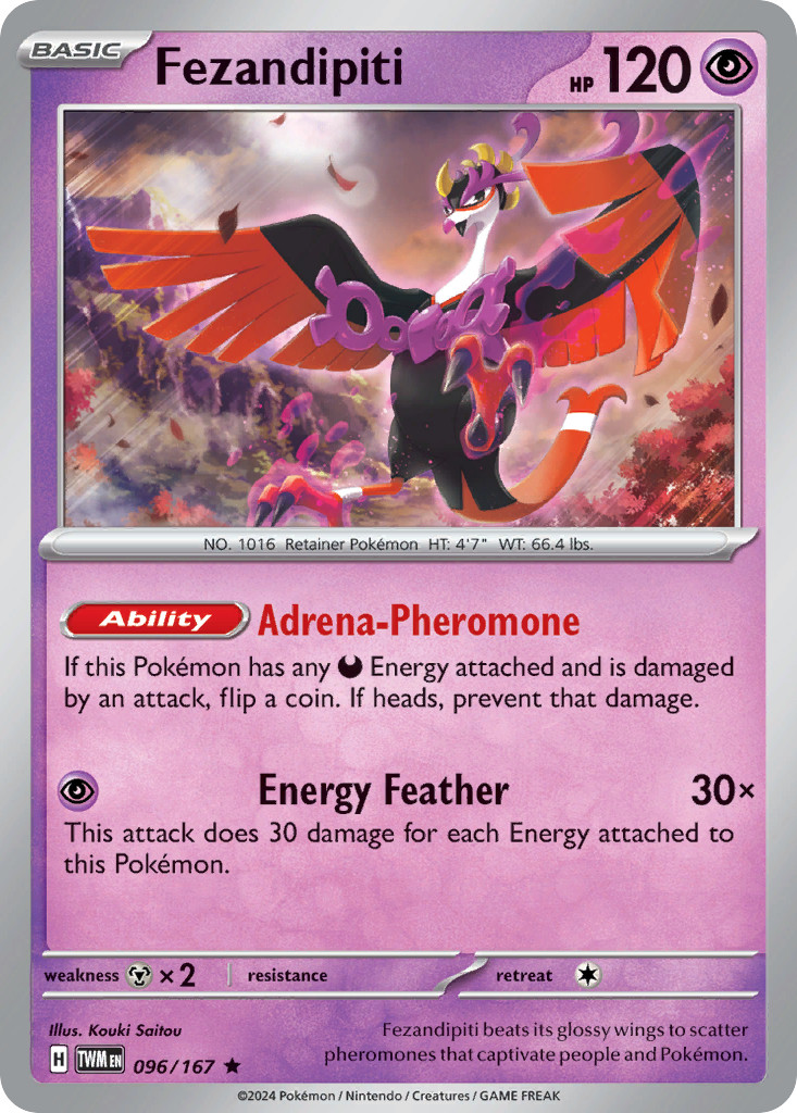 Fezandipiti 96/167 Rare Holo | Twilight Masquerade | Pokemon Card