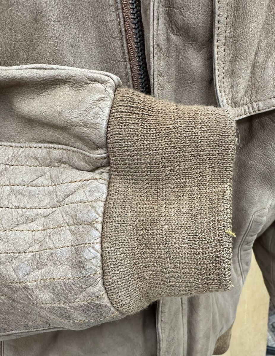 Marlboro Leather Jacket Men M Tan Brown Adventure Bomber Marlboro Leather Jacket Men M Tan Brown Adventure Bomber
