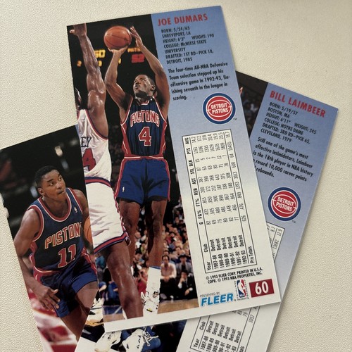 1993-94 Jam Session Detroit Pistons - Joe Dumars / Bill Laimbeer / Isiah Thomas - Picture 7 of 7