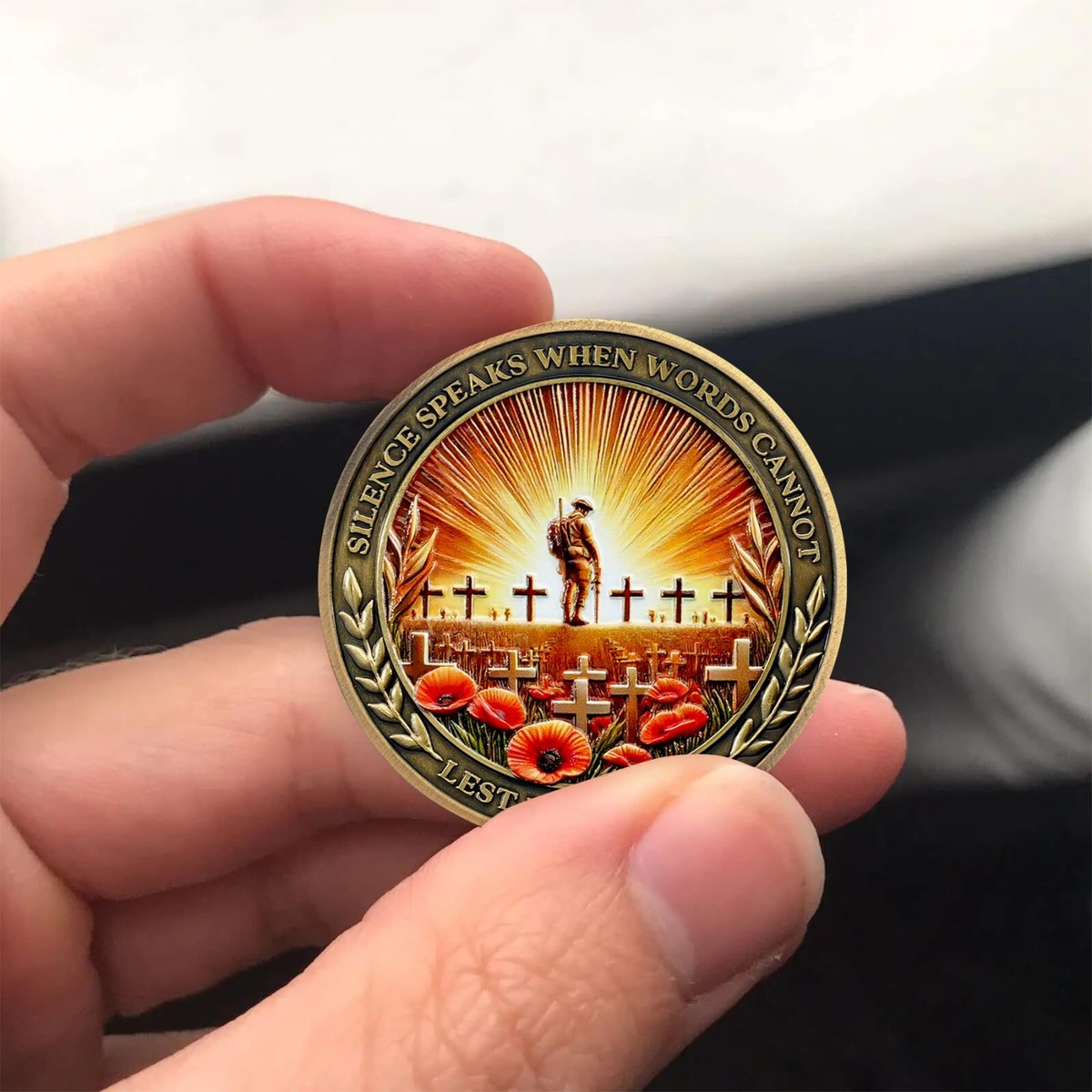 Veteran Appreciation Gift BHealthLife Poppy Military - Memorial Coin For Veterans & Heroes Challenge Coin