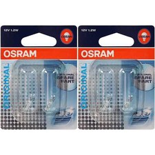 2x Osram 12V mit Glasquetschsockel 12W Sockel W2x4.6d