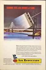 1944 Air Reduction Cleaning Steel Brushes of Flame WWII Vintage Print Ad