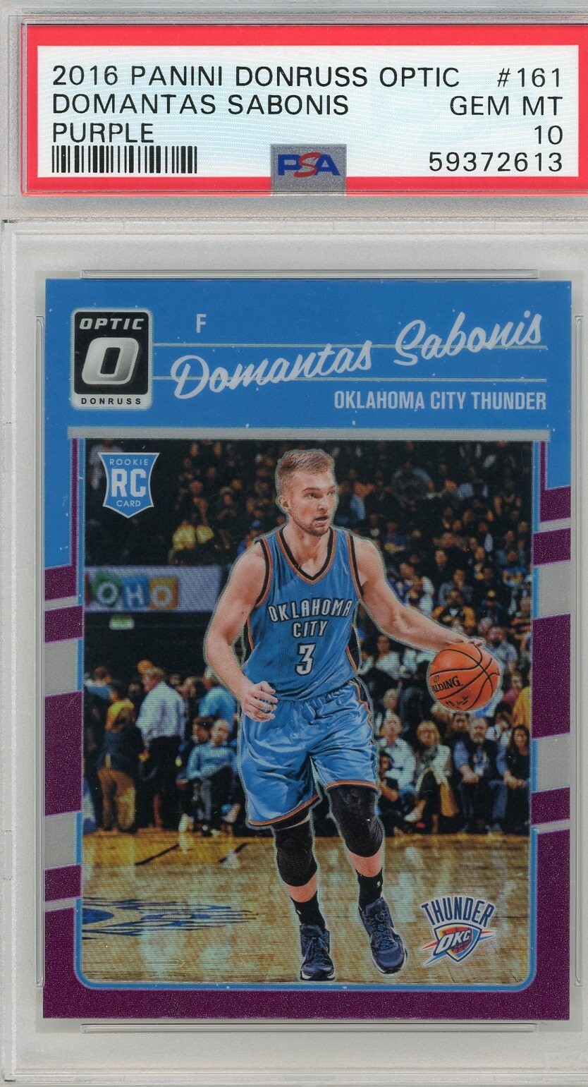 2016-17 Panini Donruss Optic Purple Holo Prizm #161 Domantas Sabonis PSA 10