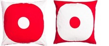 Fodera cuscino IKEA SIPPRUTA , quadrato (50x50 cm) - rosso e bianco - fuori prod