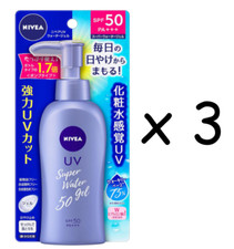 3pcs KAO Nivea UV Super Water Gel 140g Sunscreen SPF50 PA  from Japan New