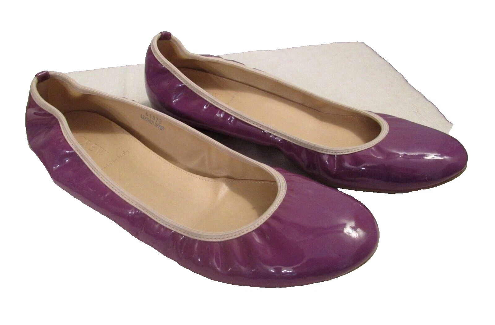 Parte superior de cuero liso patentado para mujer J.CREW