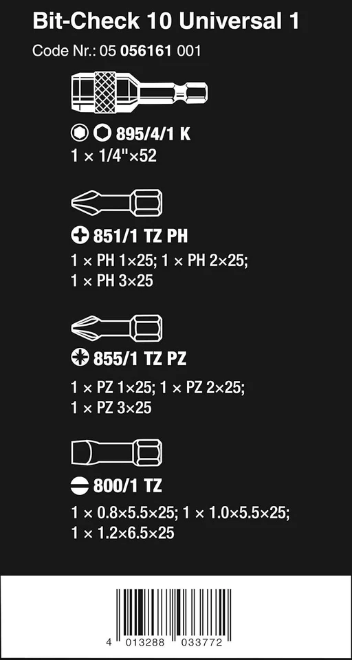 Bit-Sortiment, Bit-Check 10 Universal 1, 10-teilig,  - Bild 2 von 4