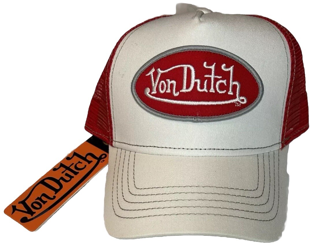 NEW!! Von Dutch Trucker Hat White, Red & GreySnapBack | eBay display picture 2