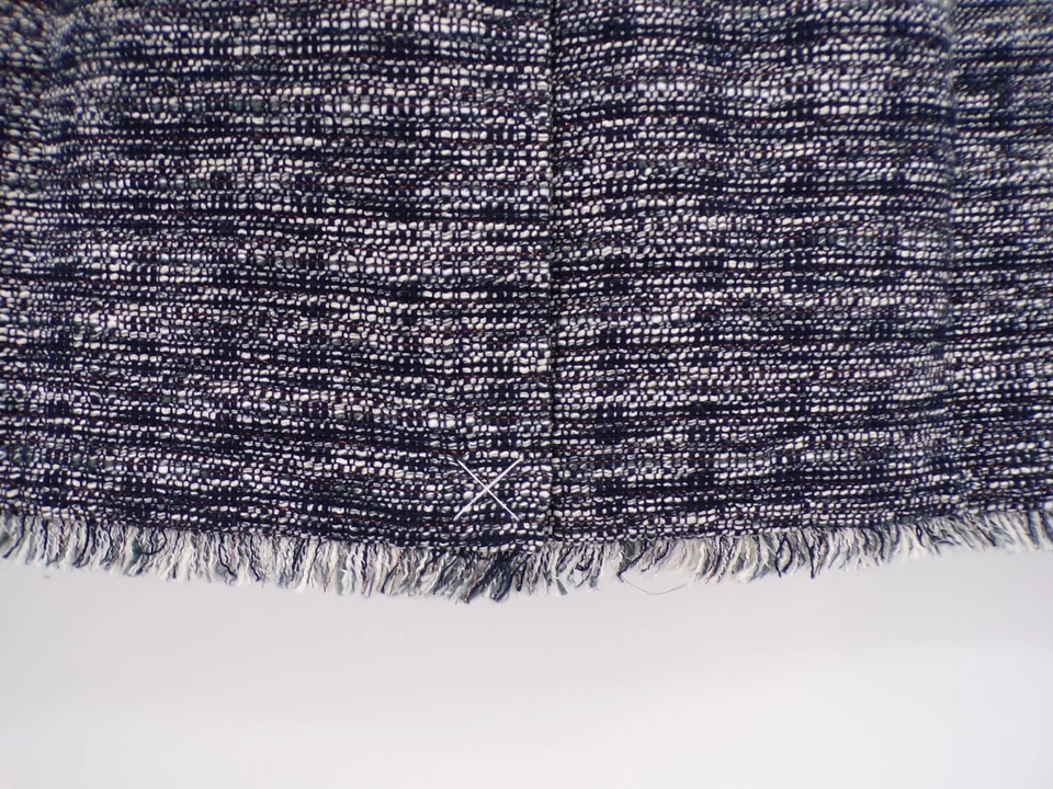 Vestido vaquero J Crew para mujer tweed con flecos sin mangas azul blanco talla 12 Foto 4 de 4