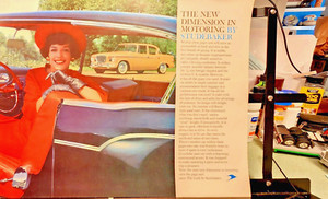 1959 STUDEBAKER LARK & SILVER HAWK HUGE DLX COLOR CATALOG Brochure 12-pgs XLNT