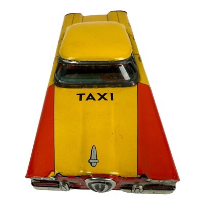 TAXi('97仏)　1&2&3&4 RARE VINTAGE 1958 HAJI JAPAN EDSEL TIN FRICTION TAXI IN ORIG