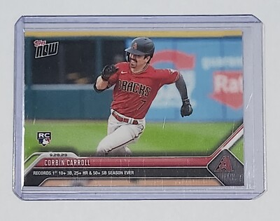 2023 Topps NOW CORBIN CARROLL RC 1st EVER w/ 10+ 3B 25+ HR 50 SB WOW! NL ROY