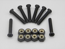 Skate Skateboard Mounting Bolts  Lock Nuts Hardware 1.25" Black Counter Sunk