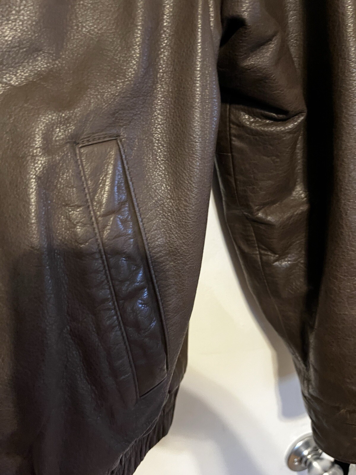 Giacca grande in vera pelle marrone fila Siviglia