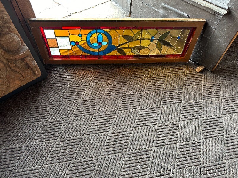 Beautiful Antique Chicago Stained Leaded Glass Transom Window Sidelight